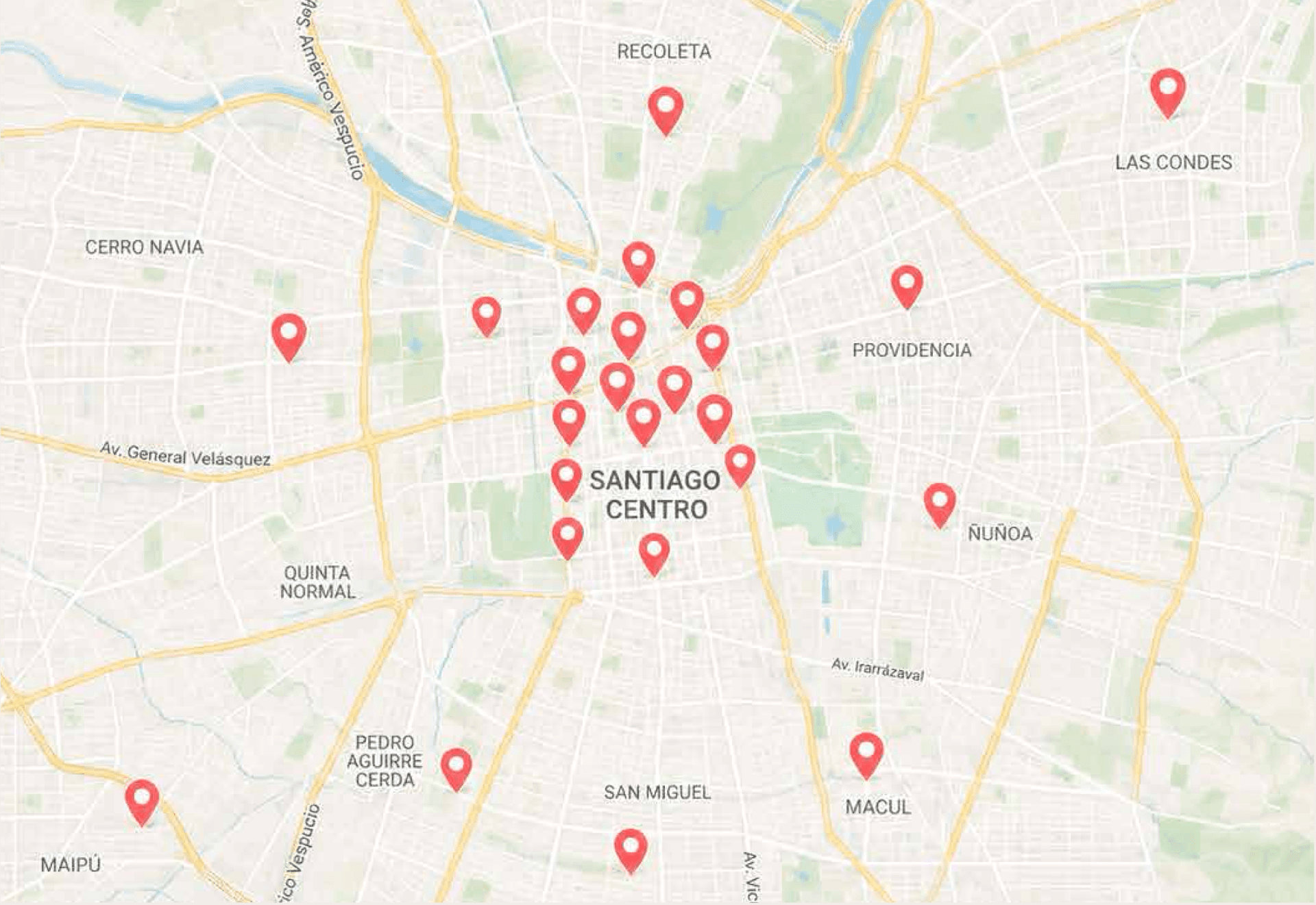 Mapa del Gran Santiago